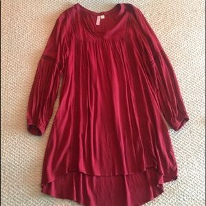 Burgundy long sleeve dress